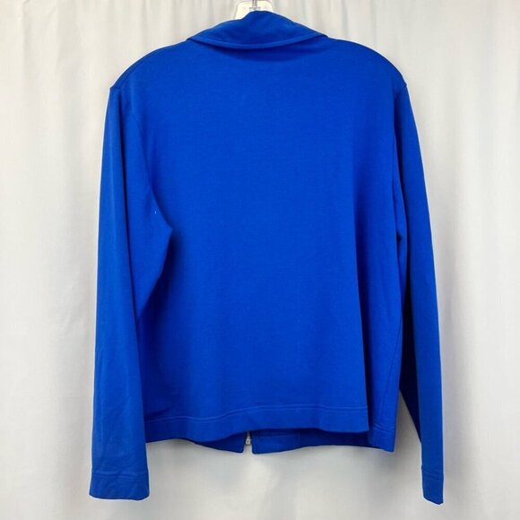 Links Womens Jacket Blue Lightweight Waist Length Full Zip Pockets Studded M - Picture 6 of 10